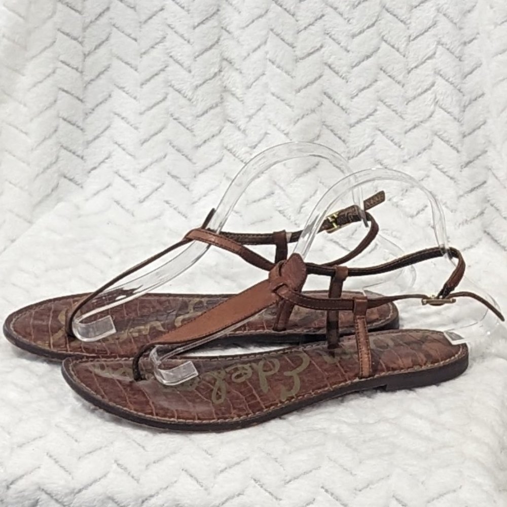 Sam Edelman Size 9.5 Gigi Brown Leather Sandals
